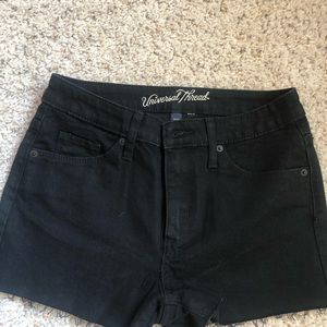Black denim shorts
